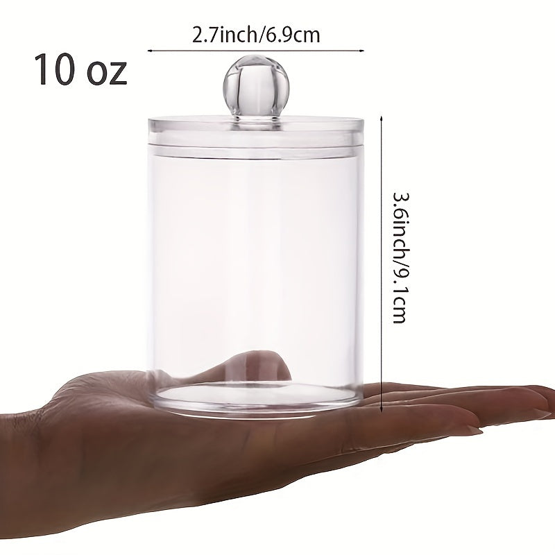 Clear Plastic Bathroom Organizer with Window View and Lidded Q-Tip Dispenser