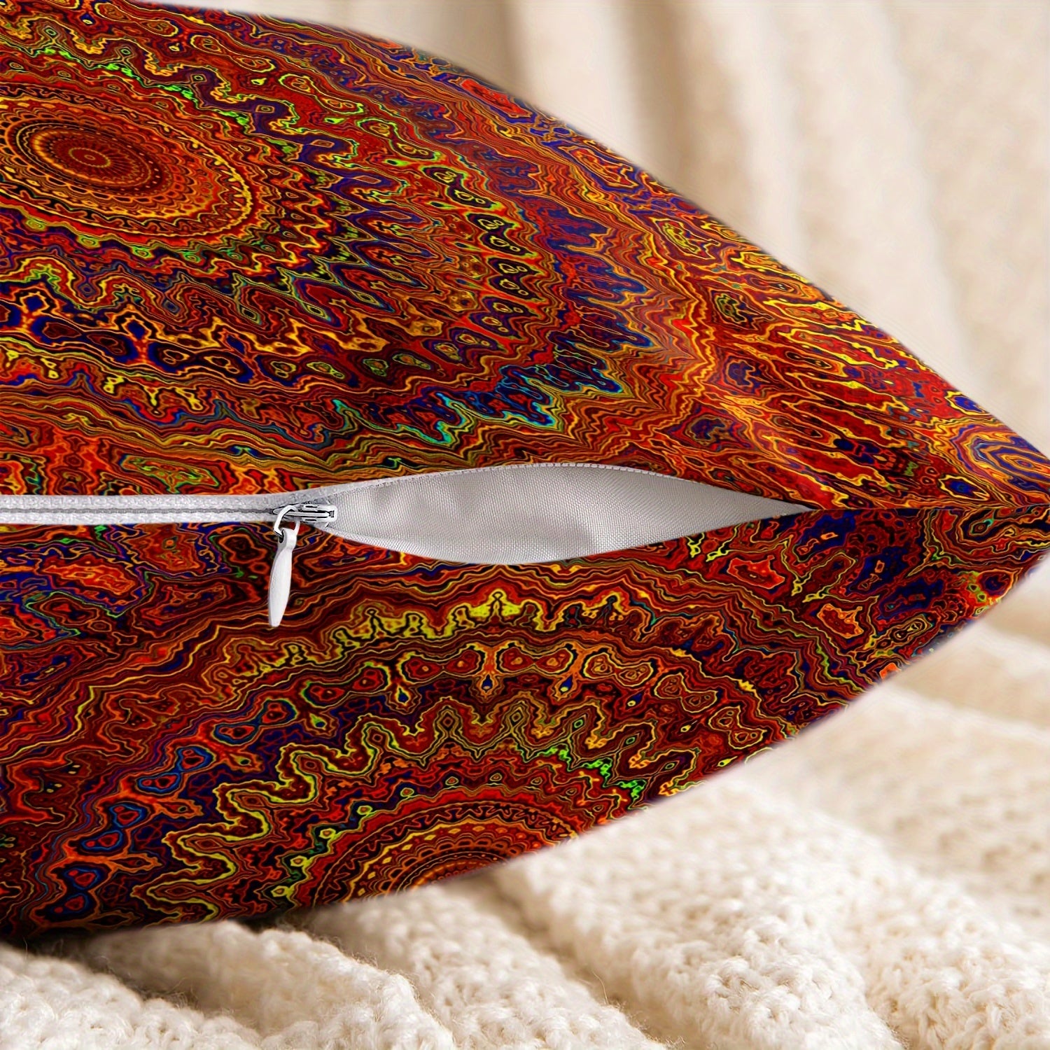 Bohemian Style Pillow Cover 2pcs 45.72cm x 18in Short Plush Double-Sided Printing Modern Art Home Decor