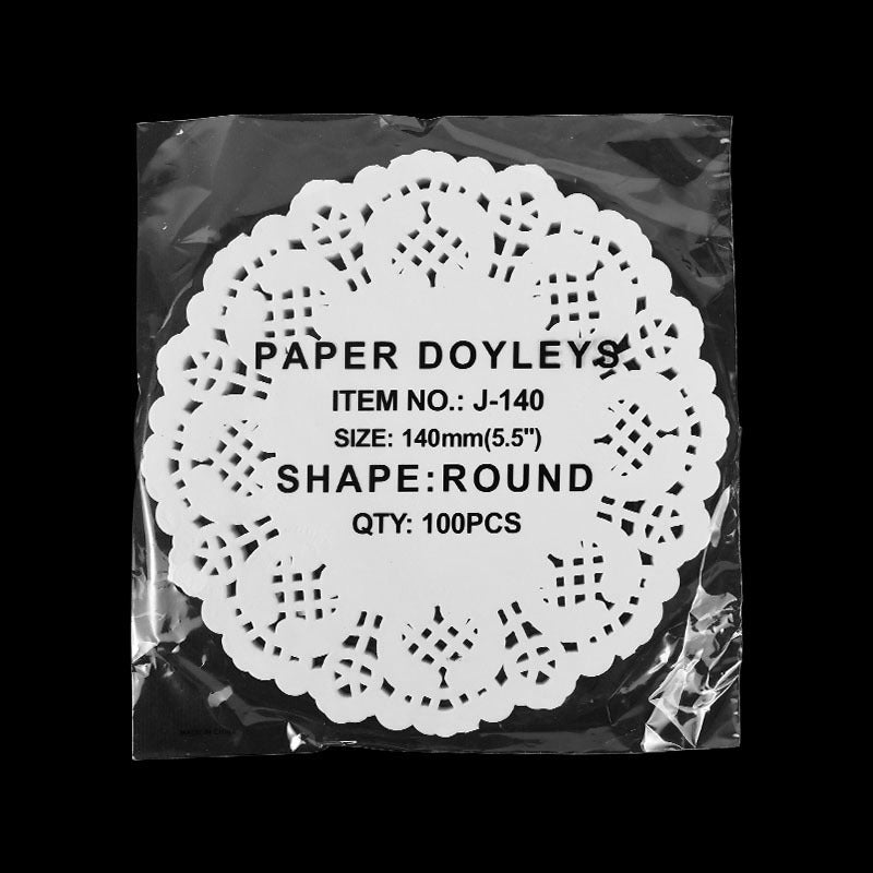 Set of 100 Round Lace Paper Doilies Oil Absorbent Placemats for Cake and Dessert Decoration