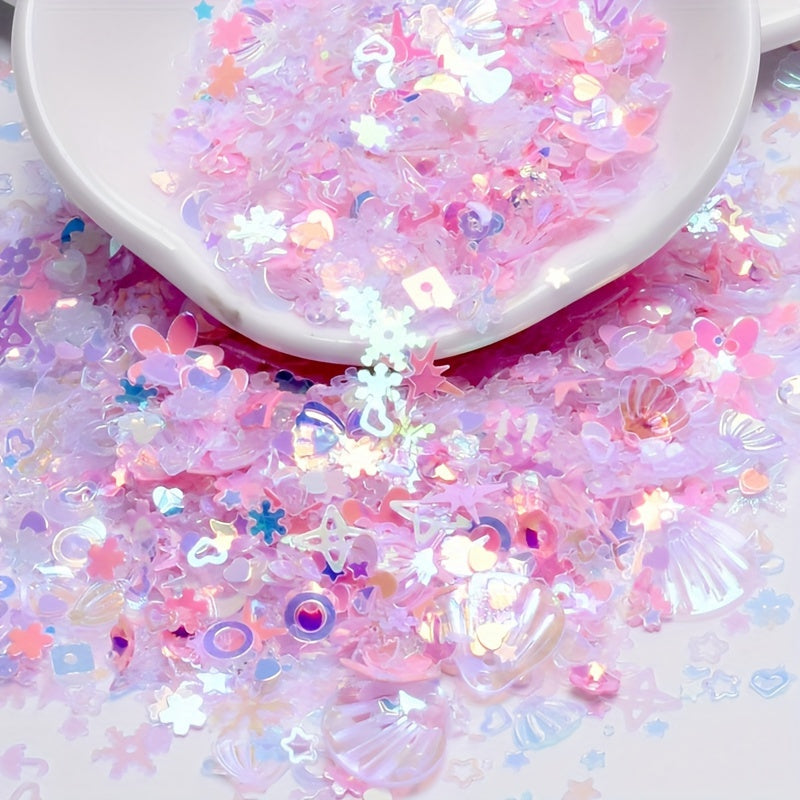 Turli shell shaklidagi porloqlik 3-13mm kiyimlar, sumkalar, poyabzal va mermaid bezaklari uchun