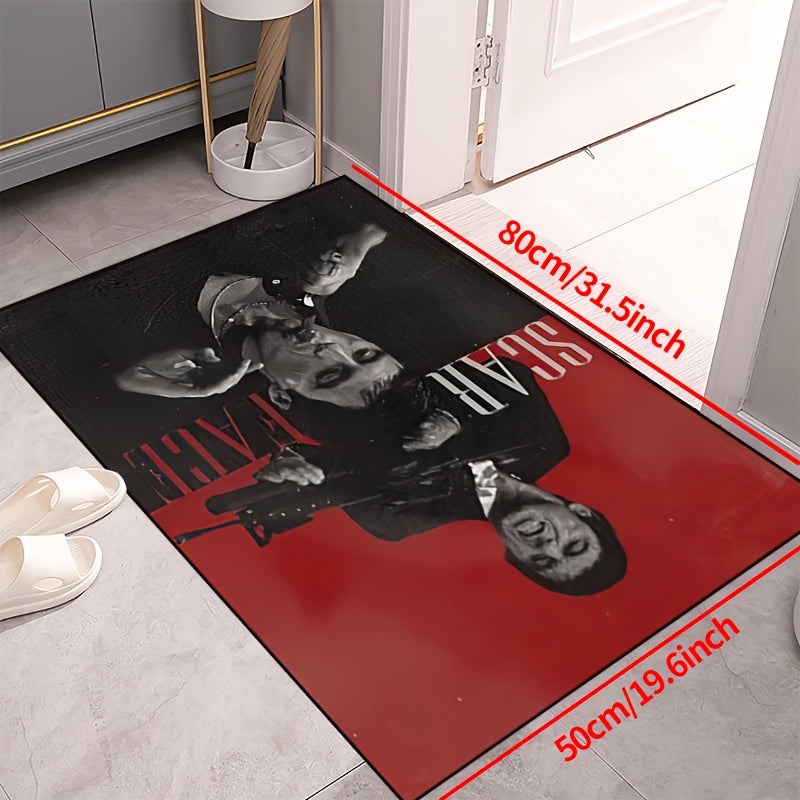 Scarred Man Cigar Gun Area Rug Non-Slip Washable Multiple Sizes