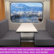 4-Piece RV Cushion Cover Set for Dinette and Sofa Protection Includes 2 Back and 2 Bench Covers