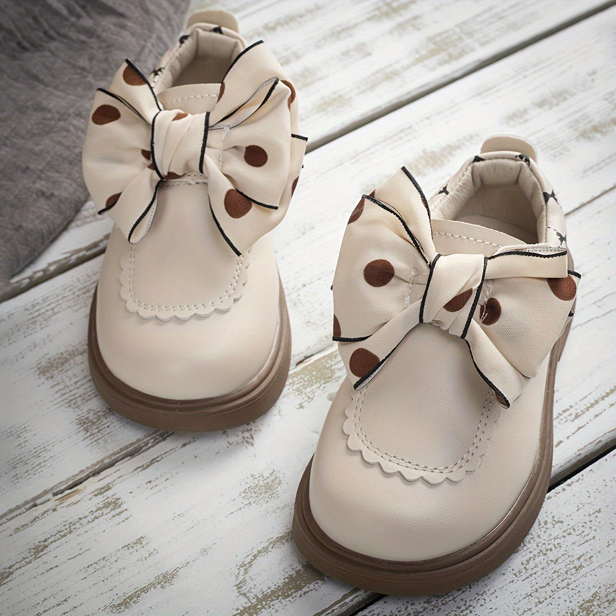 Girls Loafers with Bowknot Non-Slip Lightweight All-Season Casual Shoes