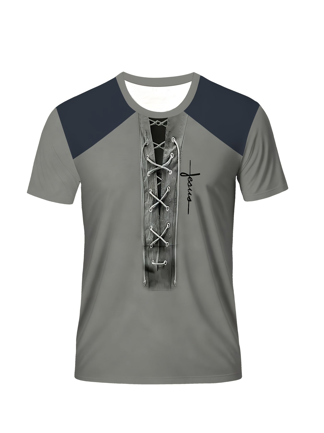 Мужская футболка большого размера из дышащей сетки с 3D-принтом, повседневная, с круглым вырезом, короткий рукав, тёмно-зелёный