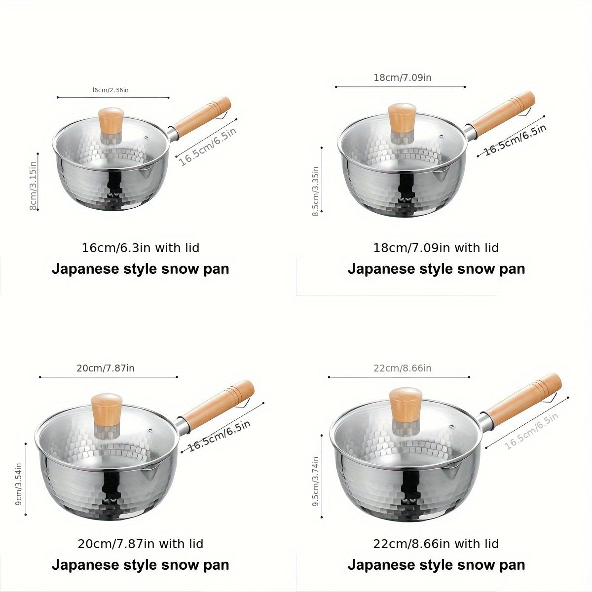 Stainless Steel Snow Pan Small Milk Pan Non-Stick Cooking Noodle Soup Pan for Induction Stove