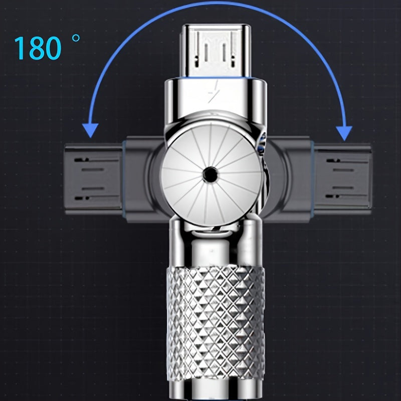 100W 3A Micro USB Fast Charging Data Cable Liquid Silicone Elbow 180° for Android Phones