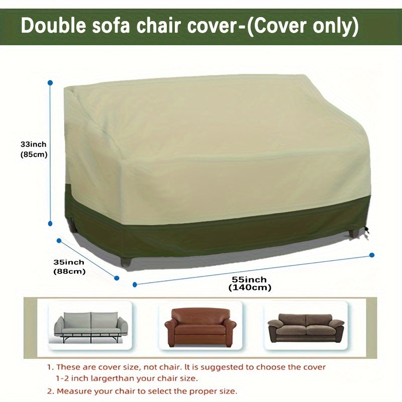 Outdoor Furniture Cover Waterproof UV Protection Beige Green Rip-Resistant Patio Sofa Cover