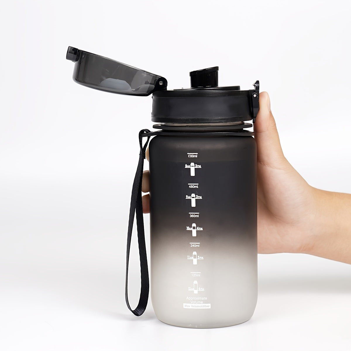 Outdoor Sports Water Bottle 600ml 750ml 1000ml Leakproof with Braided Rope and Cup Cover