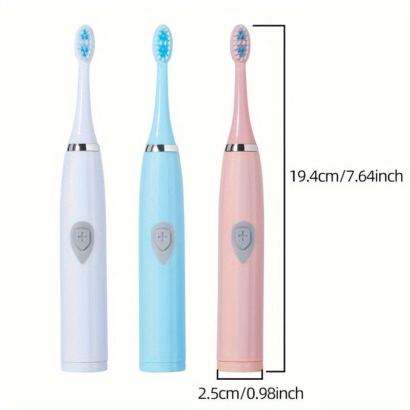 Electric Toothbrush for Adults with Soft Bristle Head Portable Battery Powered