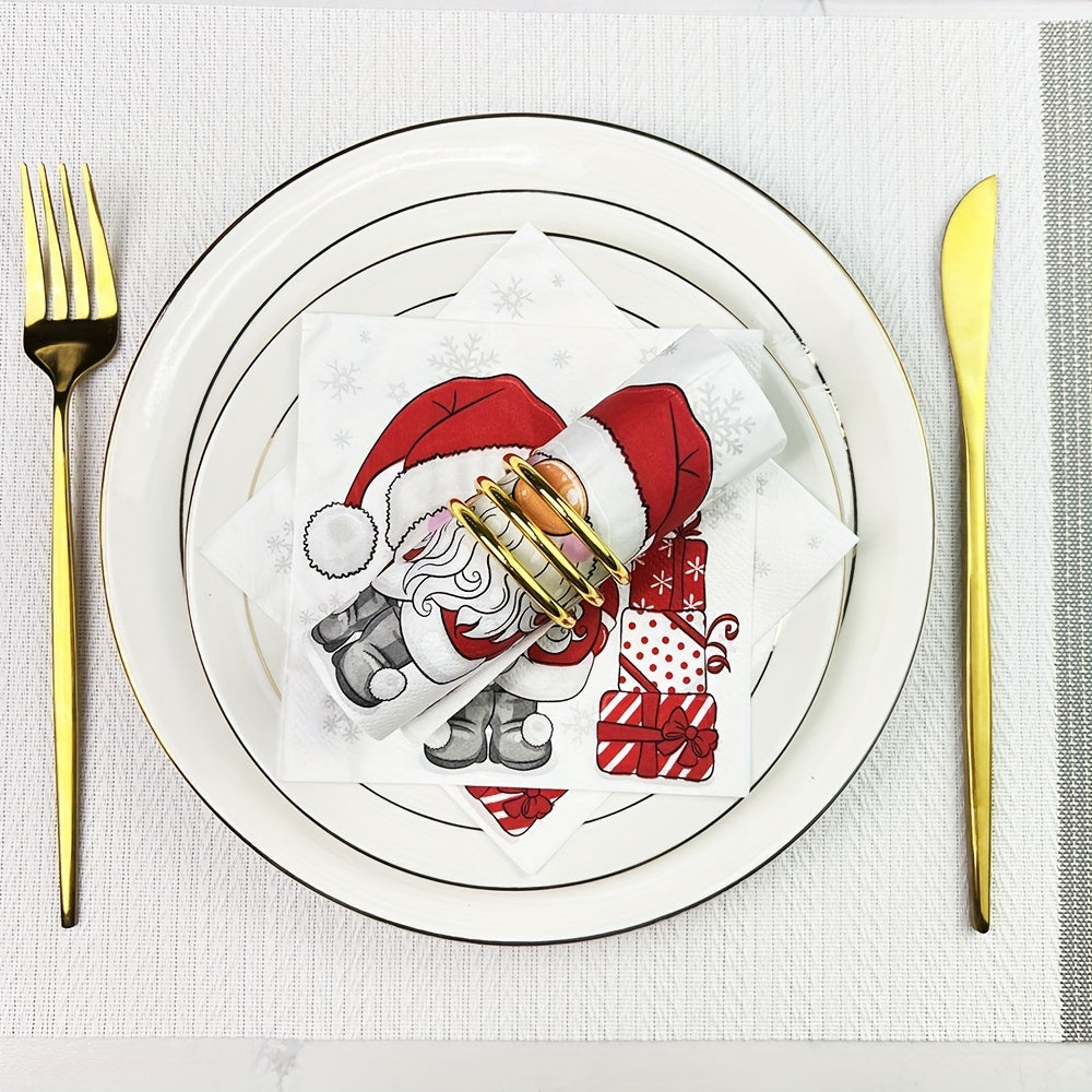 20 Disposable Christmas Santa Placemats, 9.84x24.99cm, Festive Party Decor