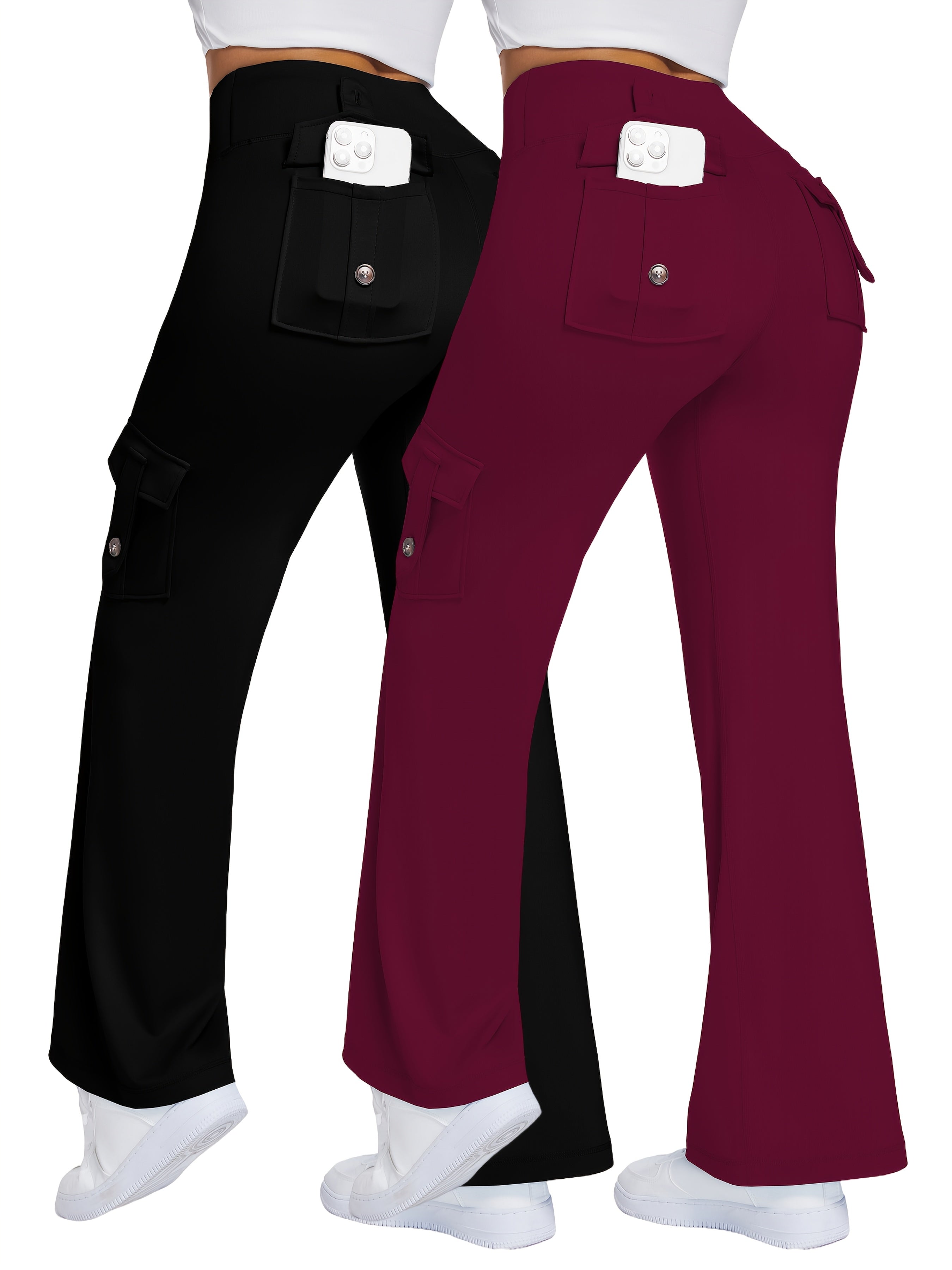 Women Plus Size Wide-Leg Yoga Pants High Waist Loose Sports Pants