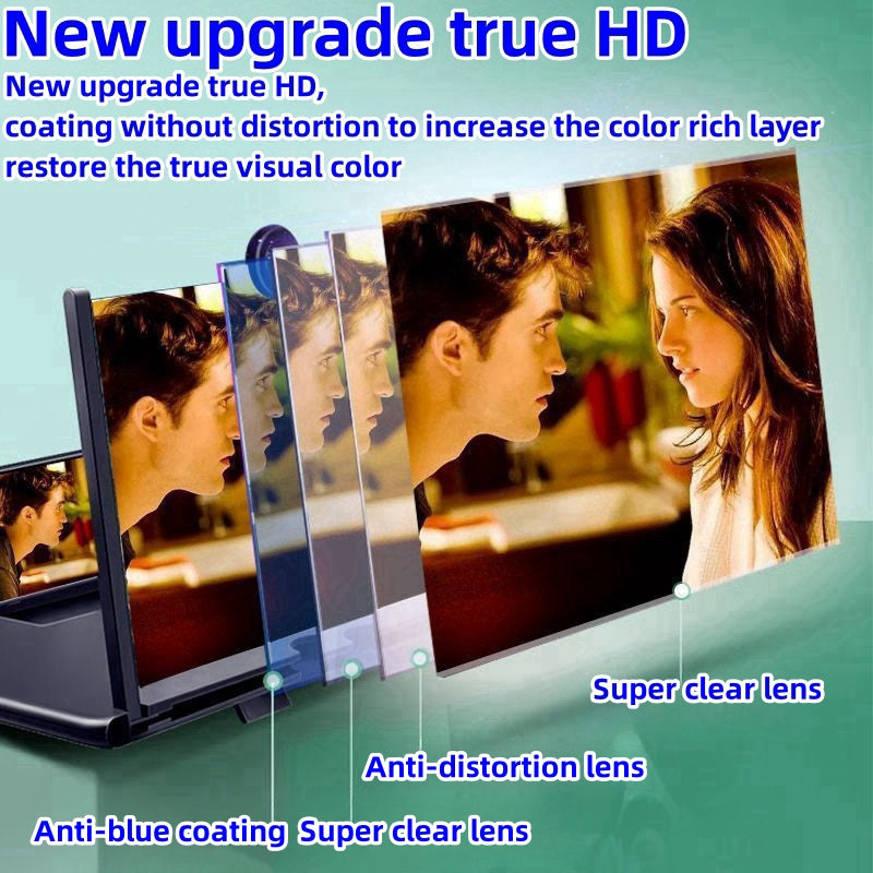 Smartphone Screen Amplifier 10/12 Inch Portable Stand Eye Protection for Students and Elderly