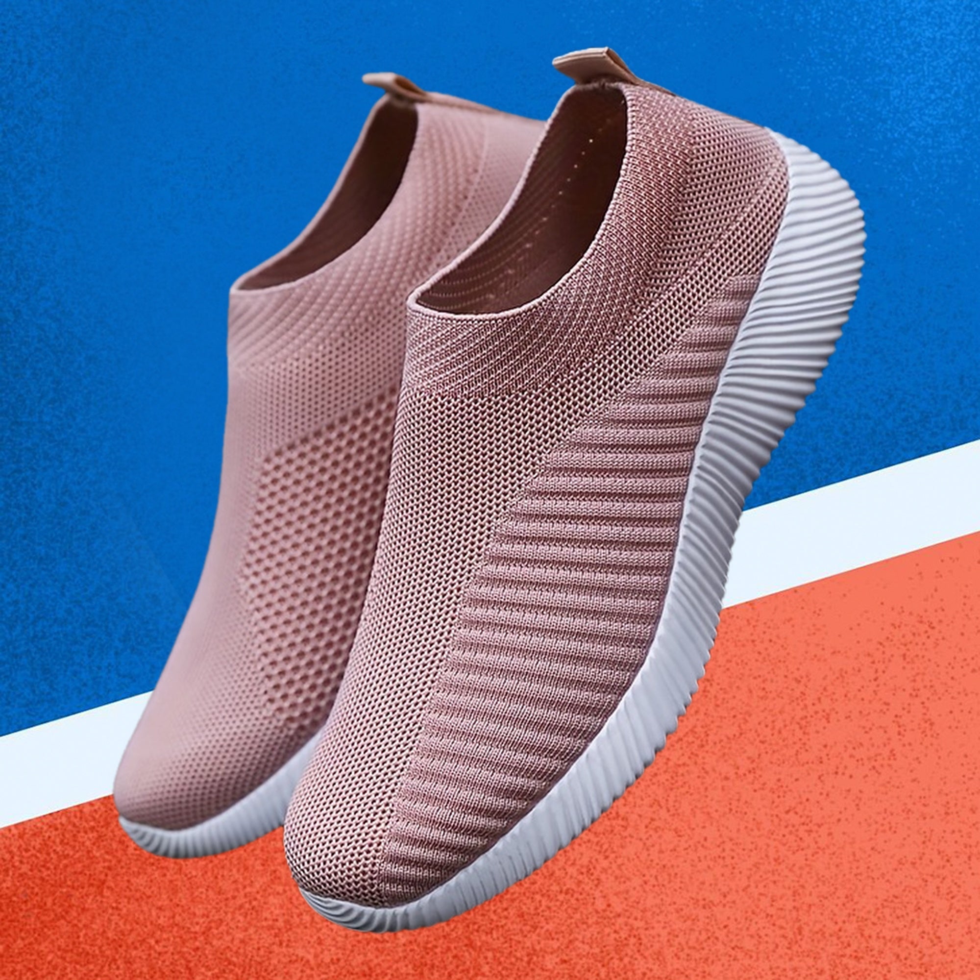 Women's Elastic Sock Shoes Flat Casual Slip-On Sizes 35-43