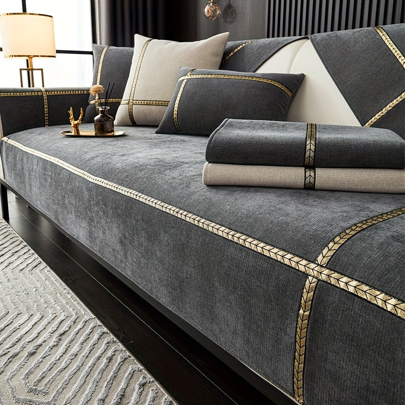 Чехол на мебель из шерсти шенилль противоскользящий универсальный защитник дивана для всех сезонов