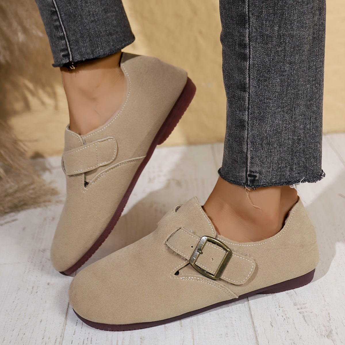Women's Warm Flat Cozy Shoes in Soft Material