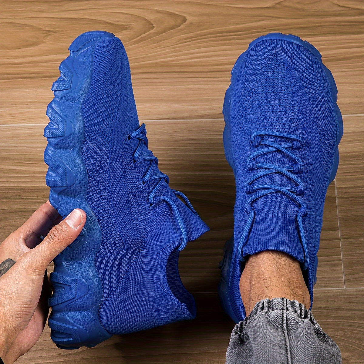 Men's Woven Fabric Sneakers Casual Sport Lace Round Toe Spring