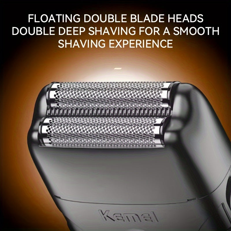Kemei Professional Hair & Beard Trimmer Set: USB Rechargeable, Cordless Electric Shaver for Men