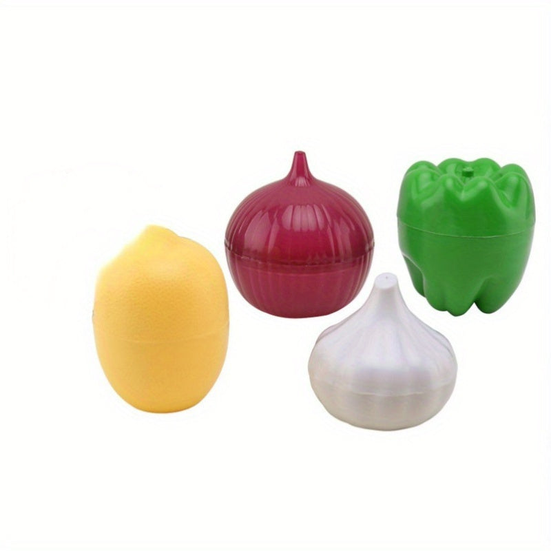 FreshGuard plastik piyoz shaklidagi havo o'tkazmaydigan oziq-ovqat saqlash konteyneri, 1 dona, sabzavot va mevalarning yangiligi saqlanadi, havo muhrlangan muhrlanadigan quti, oziq-ovqat uchun xavfsiz, oson aniqlanadigan dizayn.