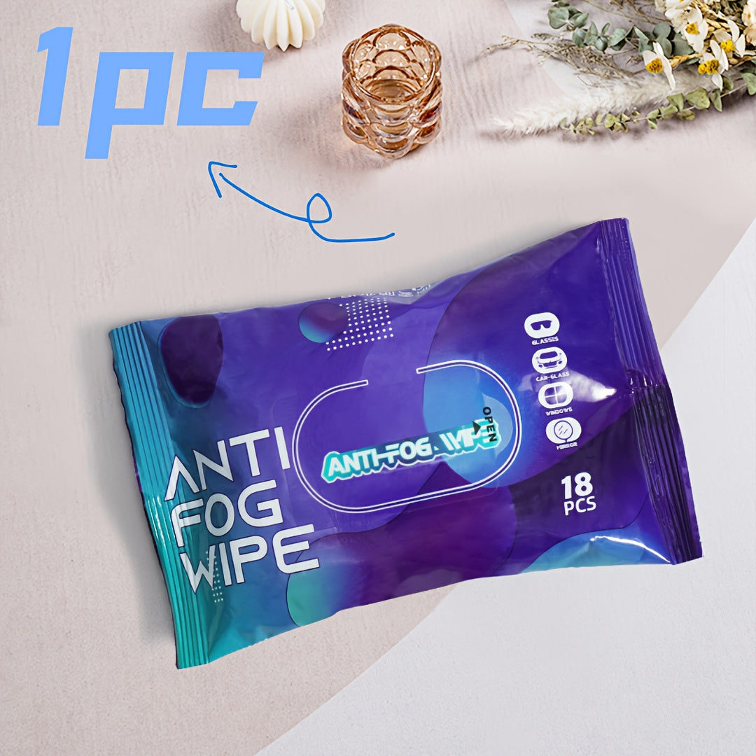 18 ta Anti-fog Wipes to'plamini oling, ular ko'zni tozalash va avtomobil oynalarini tozalash uchun qulay bo'lgan ko'p funksiyali to'qilmagan bitta varaqdan tayyorlangan. Ushbu tozalovchilar portativ, qulay va bitta tozalash yechimini taqdim etadi.