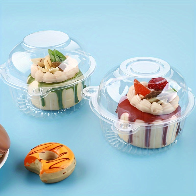 Disposable Clear Plastic Cupcake Containers with Flip Top Closure, 10 20 30 Pack