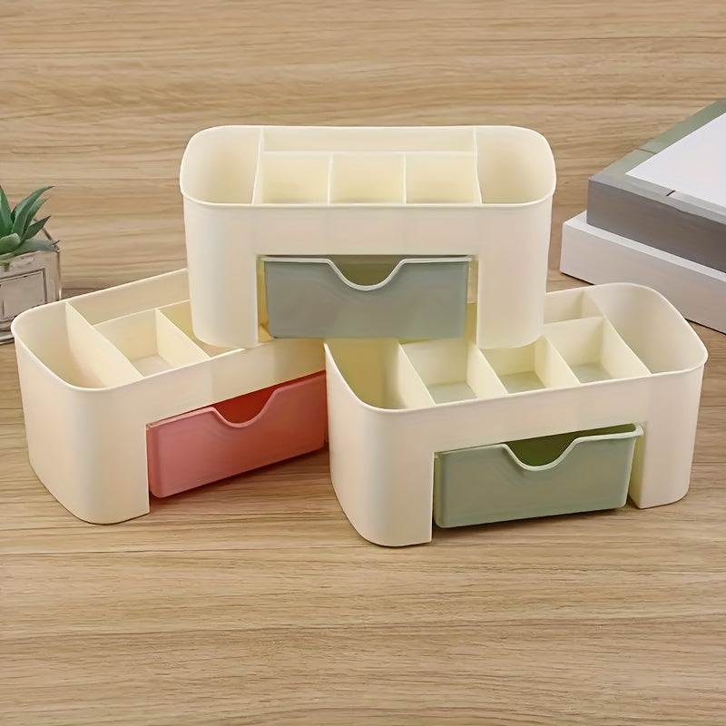 Plastic Desktop Organizer with Drawers for Jewelry Cosmetics and Makeup Storage