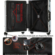 24 Inch Aluminum Hard Shell Spinner Luggage with USB Port and Cup Holder