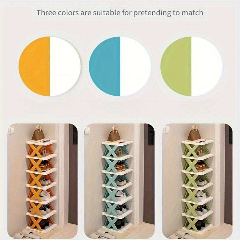 Folding Shoe Rack Space Saver Easy Assembly for Entryway Office Bathroom