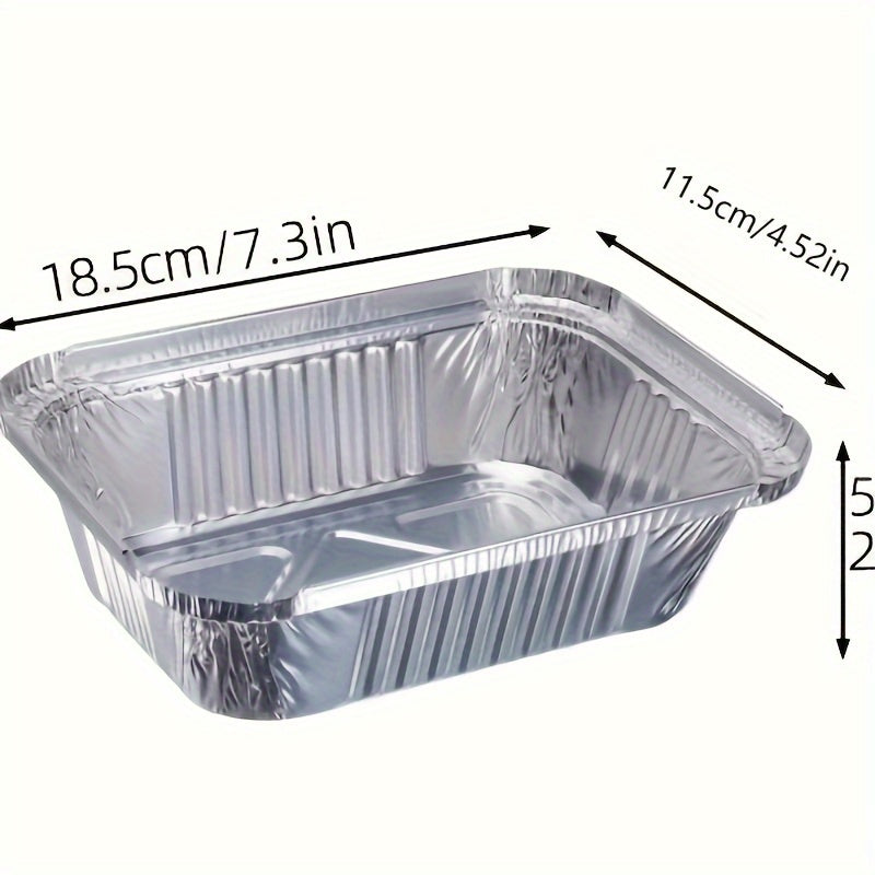 Set of 10 Disposable Aluminum Foil Pans with Lids Square Baking Trays 13.8oz