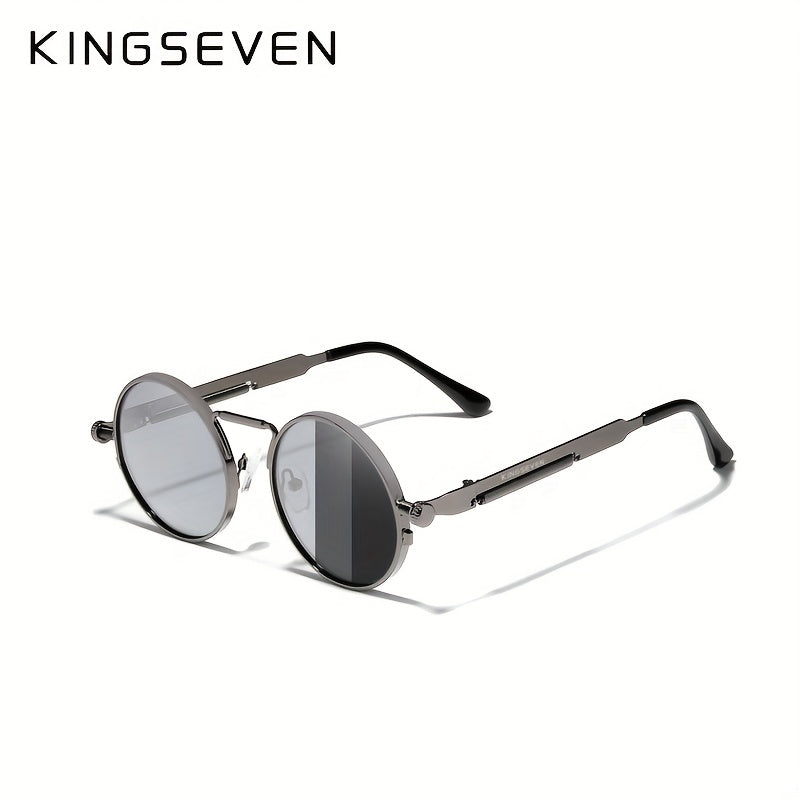 Винтажные круглые поляризационные очки с дизайном в стиле стимпанк, каркас из магниево-алюминиевого сплава, защита от УФ-лучей для спорта