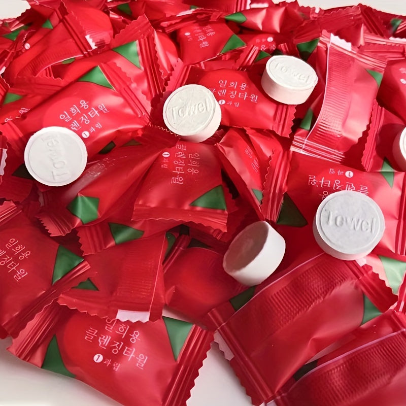 Bir martalik siqilgan tabletka sochiqlari, sayohat, ish safarlari, makiyajni olib tashlash va yuzni tozalash uchun ideal. Uy va hammom uchun ajoyib ta'minot. 50, 100 yoki 200 dona to'plamlarda mavjud.