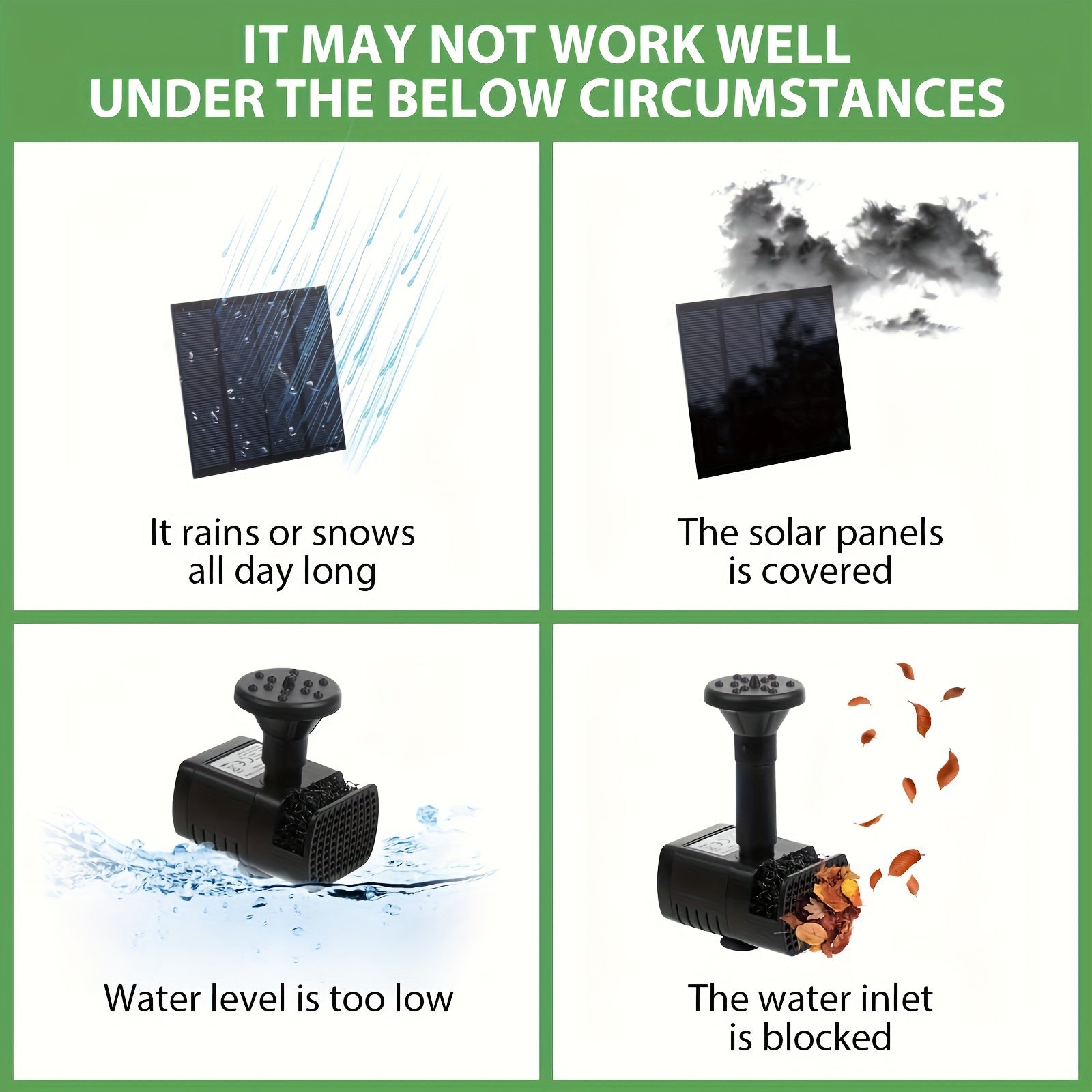 Solar-Powered Bird Bath Pump with Removable Photovoltaic Module for Garden Pond Pool