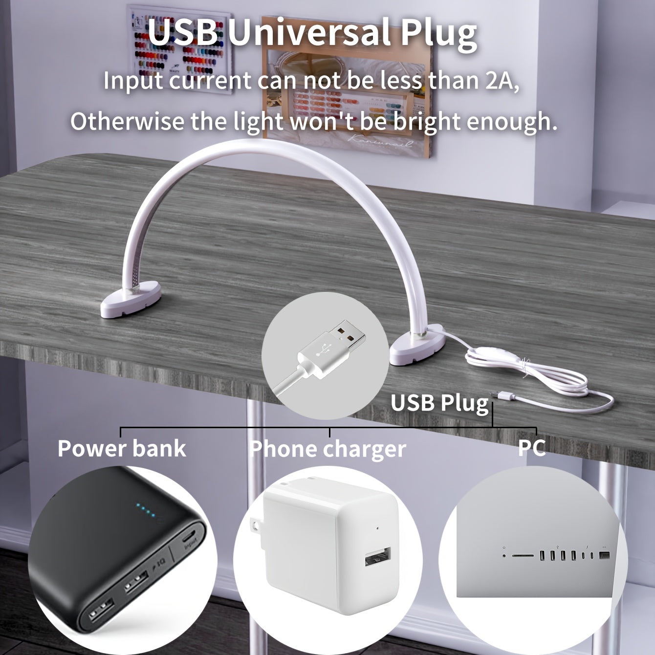 Modern Half-Moon Desk Lamp with Dimmer Adjustable Color Temp USB Powered Space-Themed Lacquered Finish