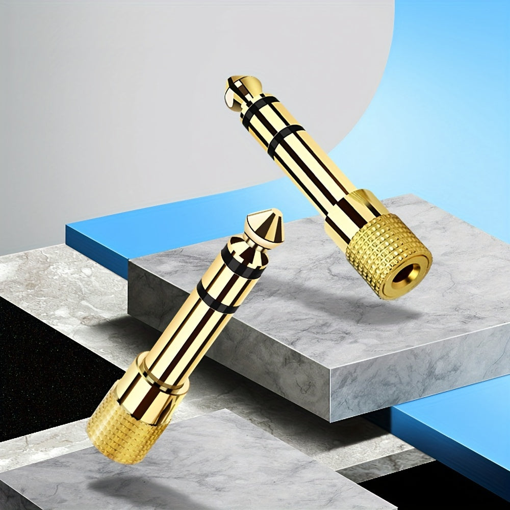 Audio Adapter 3.5mm Female to 6.5mm Male Stereo Converter for Laptop Bright Yellow