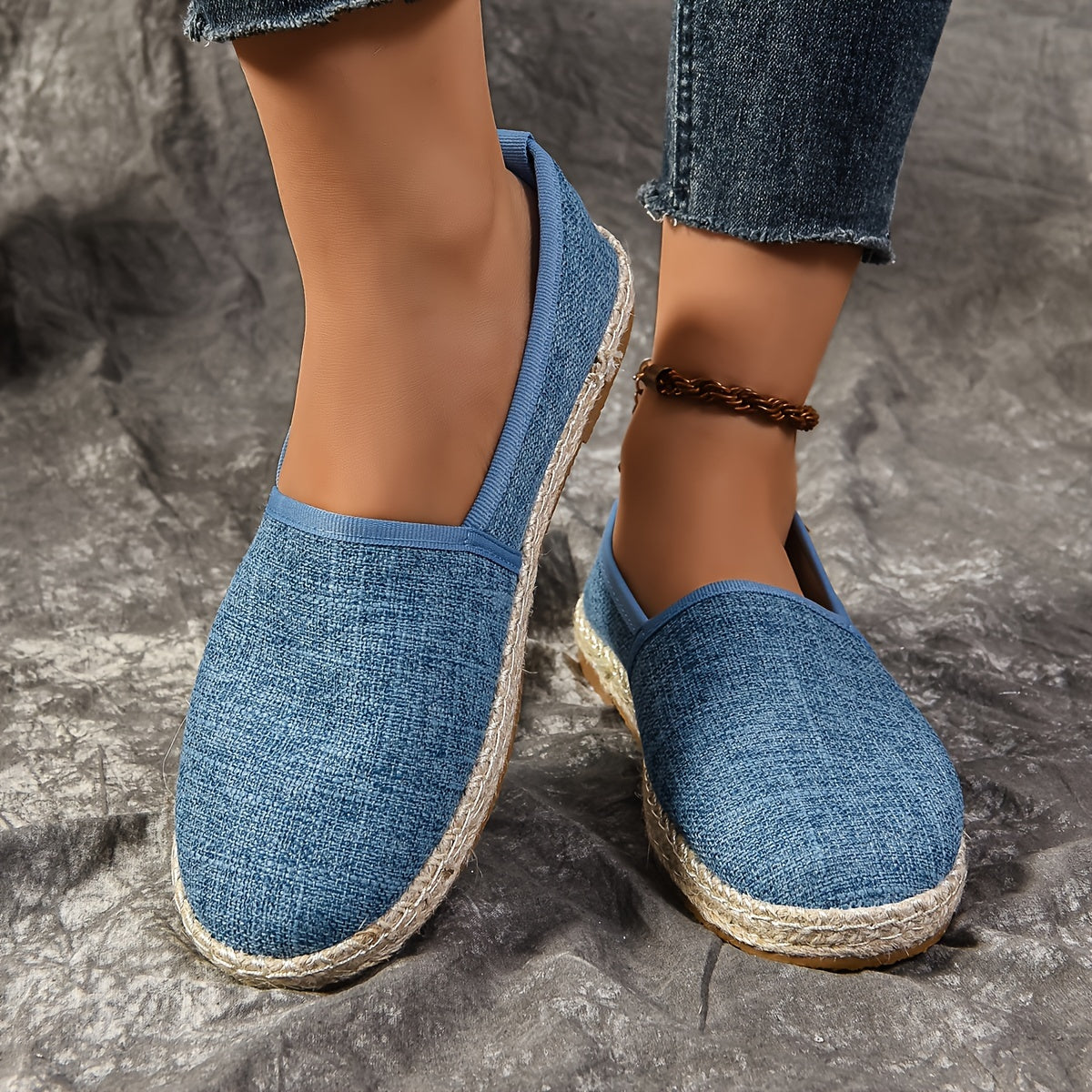 Women's Canvas Espadrille Slip-On Shoes Breathable Comfortable Casual