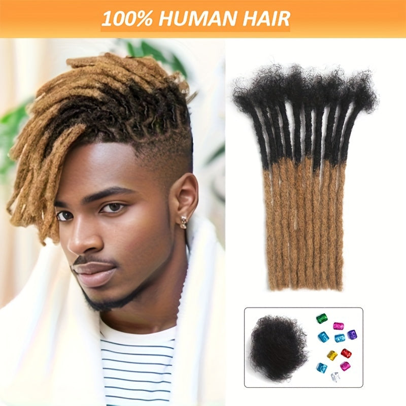 Men's Dreadlock Extensions 0.4cm 10 Strands Human Hair Braids