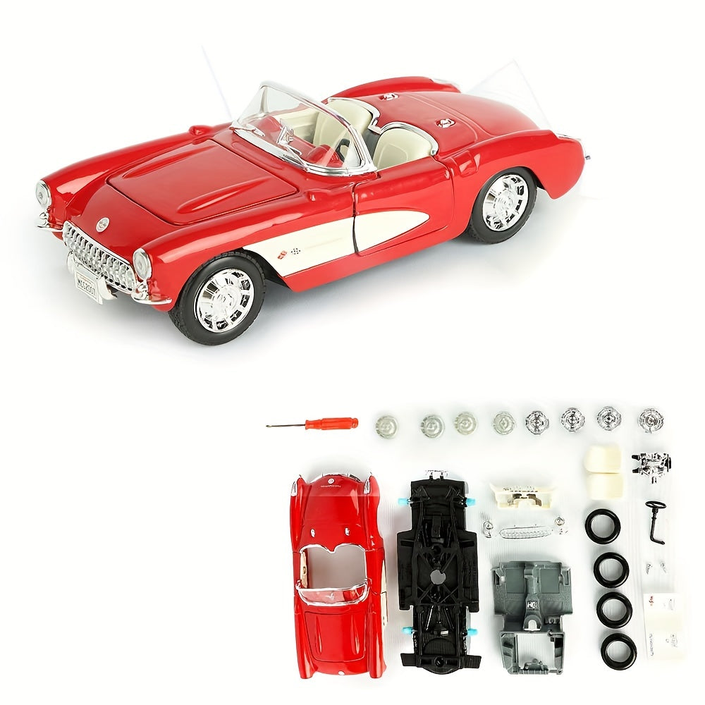 Boy Toy Car 1:24 Scale DIY Assembly Kit Alloy Pull-Back Vehicle