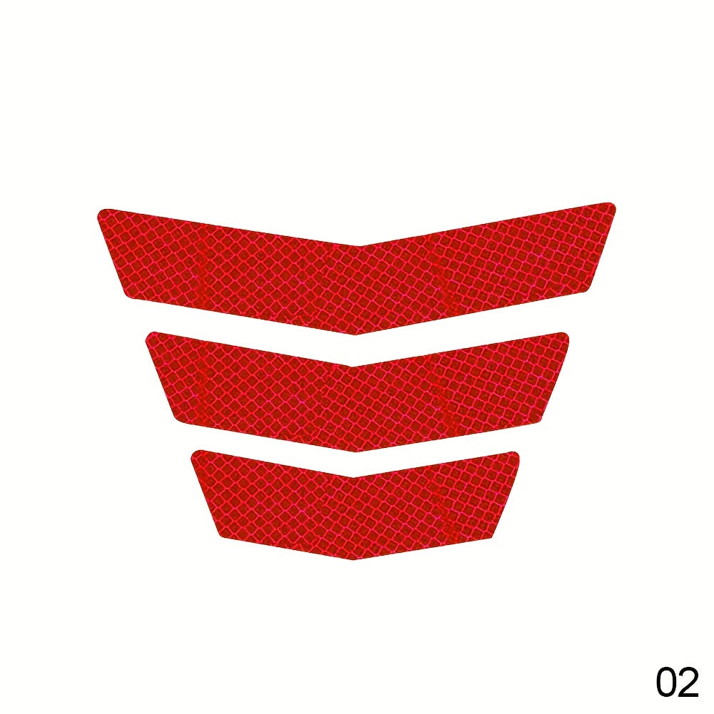 3pcs Reflective Motorcycle Stickers Warning Ladder Arrow Tail Wing Bumper Tape