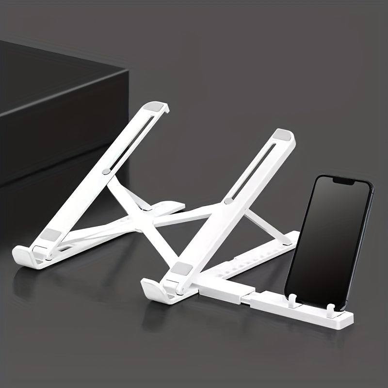 Adjustable White Laptop and Tablet Stand with Dashboard Mount Waterproof Foldable and Height Adjustable