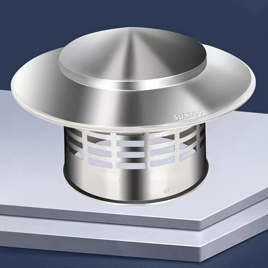 Stainless Steel Chimney Cap with Screen 10.92cm 16cm Round Rain Wind Resistant