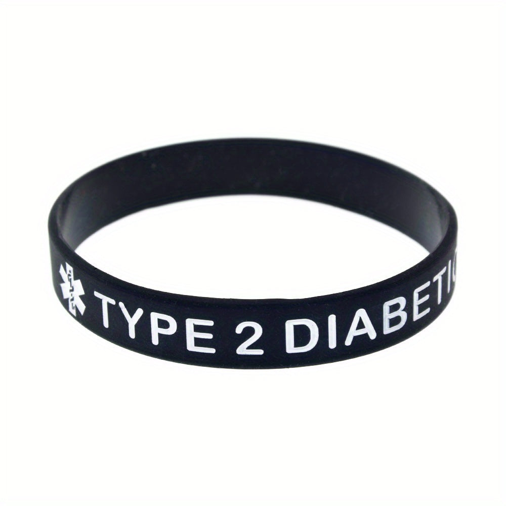 Unisex Silicone Diabetes Medical Alert Ring and Wristband Set
