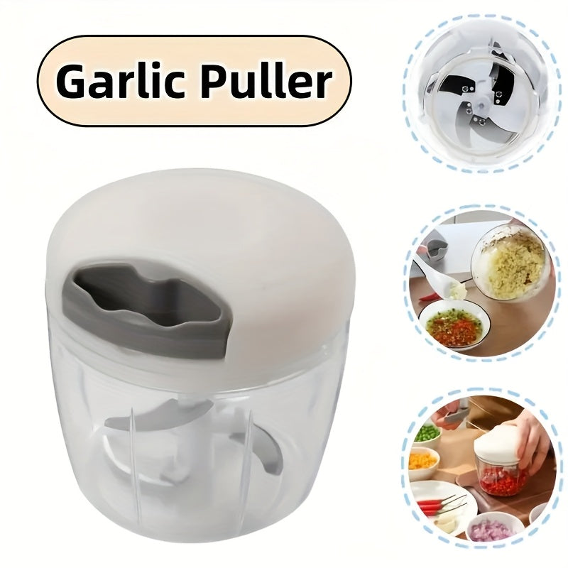 Manual Garlic Press and Vegetable Chopper - Compact, Multiuse, Easy Clean