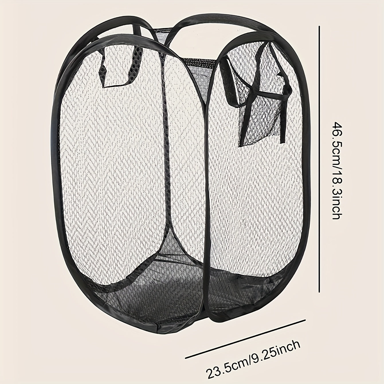 Pop-Up Mesh Laundry Basket with Handle for Dirty Clothes Storage Portable and Stylish