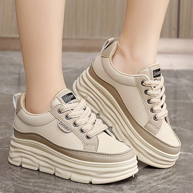 Women's Color-Block Casual Sneakers with Thick Sole