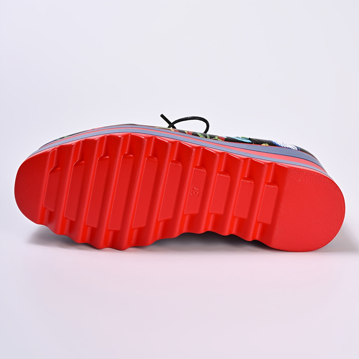 Women's Floral Lace-Up Shoes Synthetic Cover Thick Platform Sole All-Season Comfortable