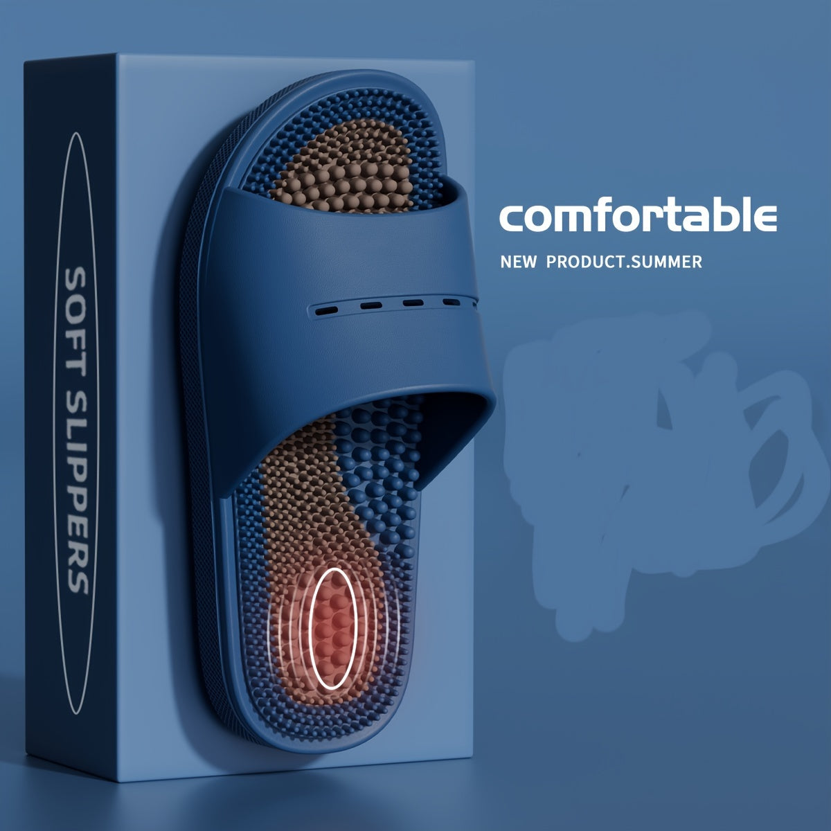 Unisex Non-Slip Rubber Slippers for Home Bathroom Multi-Coloured