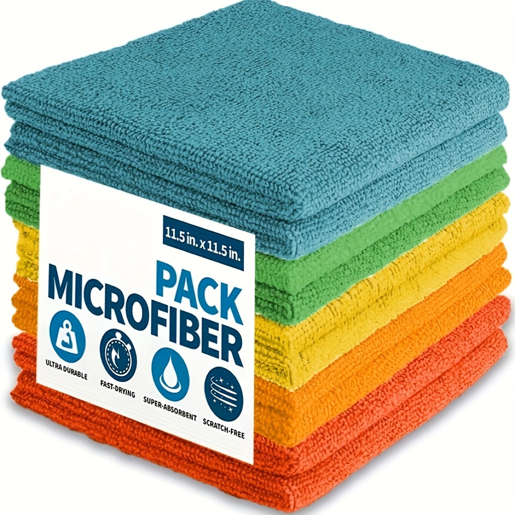5-Pack Microfiber Cleaning Cloths Reusable Dusting and Polishing Wipes