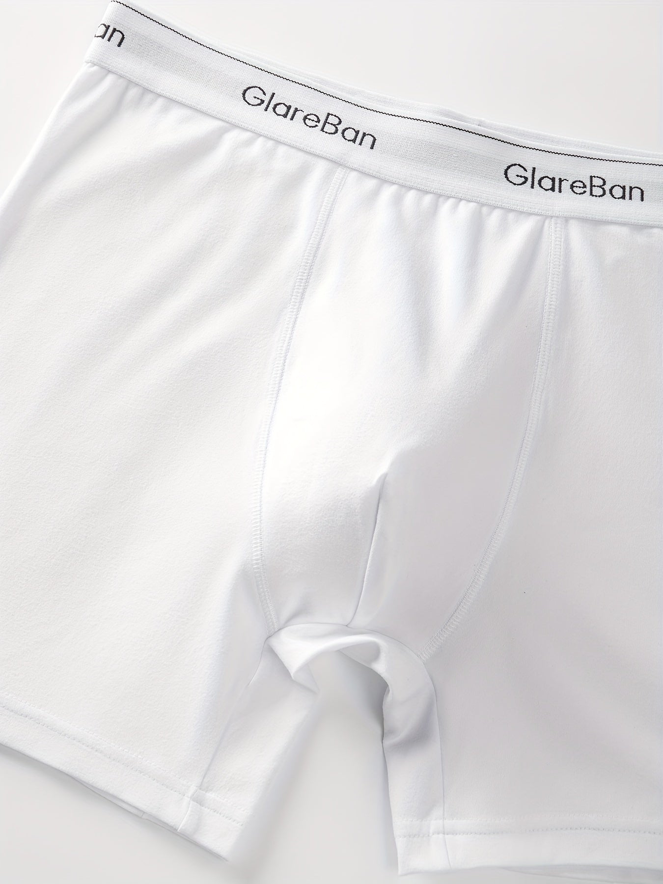 Men's White Boxer Briefs 5-Pack Polyester Elastane Breathable Comfortable