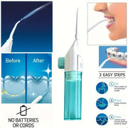Portable Manual Oral Irrigator Water Floss Teeth Cleaner Travel Dental Tool