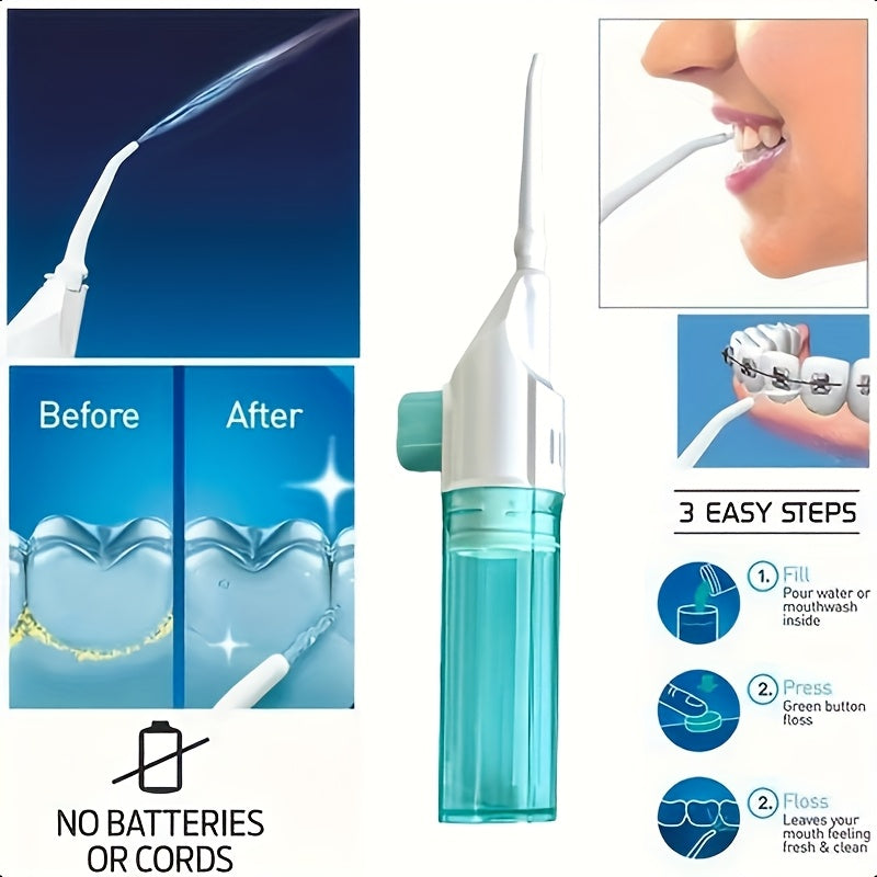 Portable Manual Oral Irrigator Water Floss Teeth Cleaner Travel Dental Tool