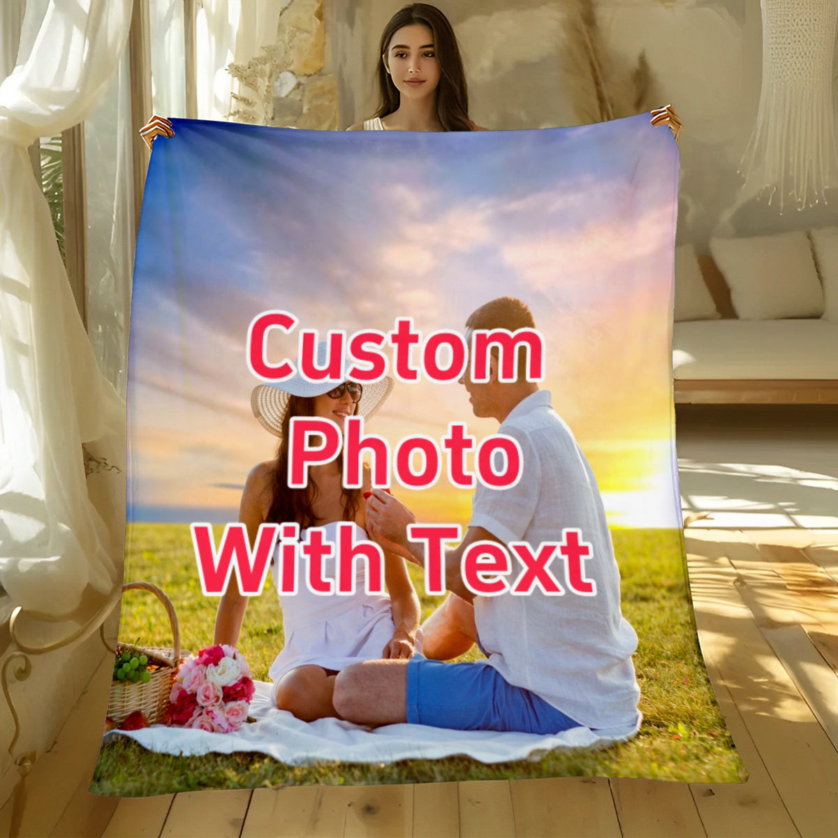Custom Personalized Blanket Set for Birthdays Weddings and Holidays Flannel Cozy All-Season